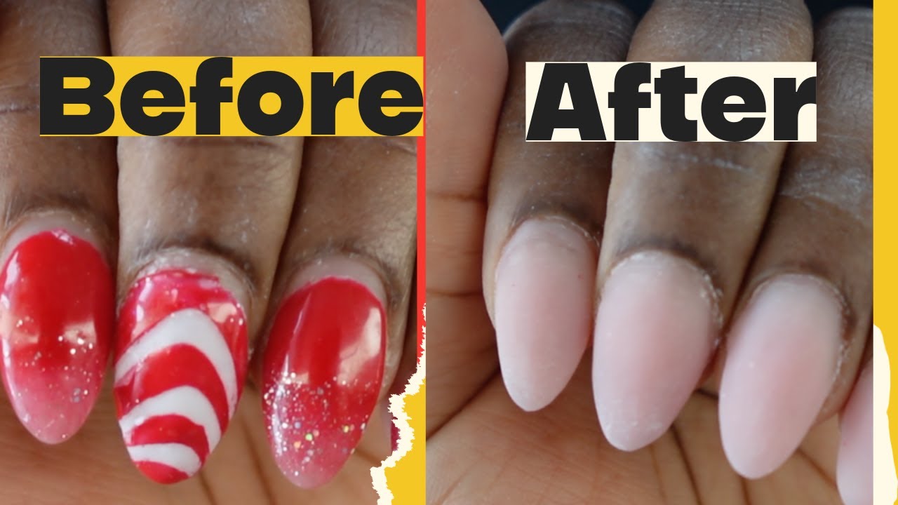 DIY nail fill with builder gel. Watch me remove an old set and prep for a new one| OmoyCreates