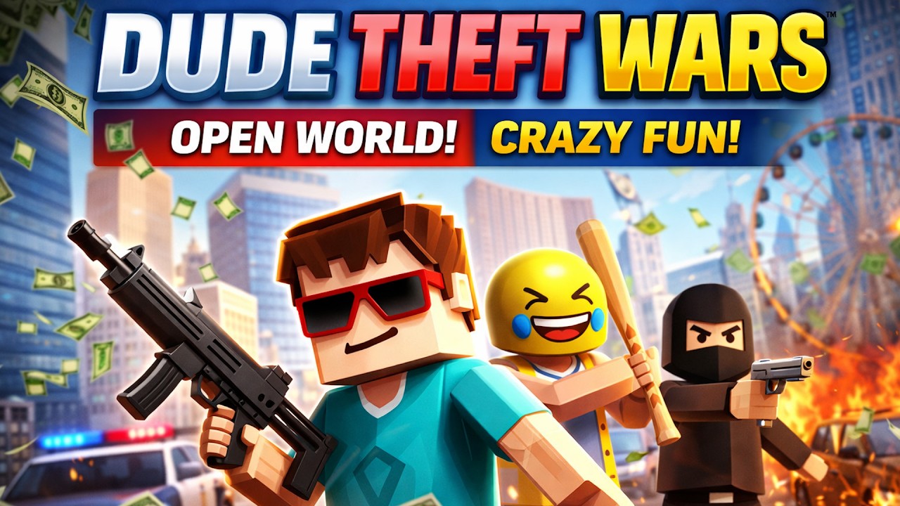 Dude Theft Wars Gameplay | Crazy Open World Action & Funny Moments 😂🔥 | Full HD #roblox #games