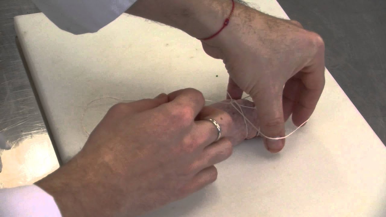 bridar muslo relleno con hilo