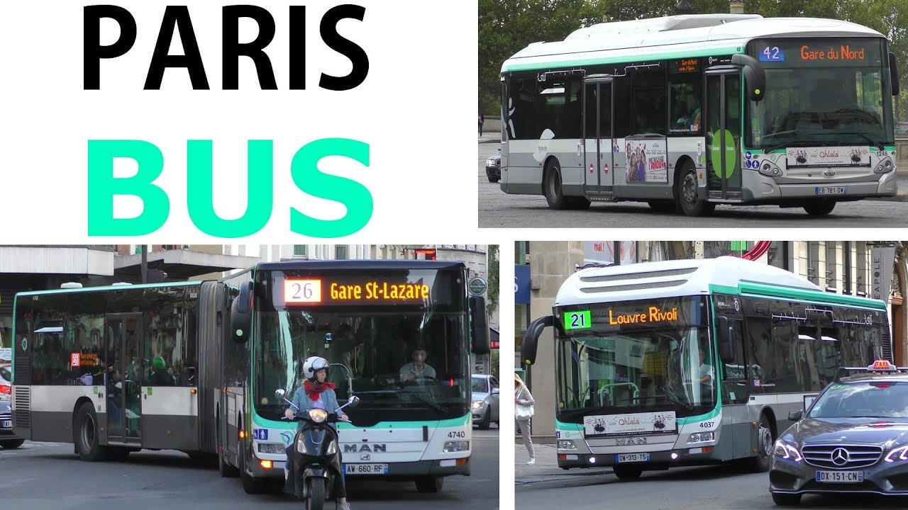 PARIS BUS RATP- Iveco & MAN - Various buses original sound - Mitfahrt +Verschiedene Busse