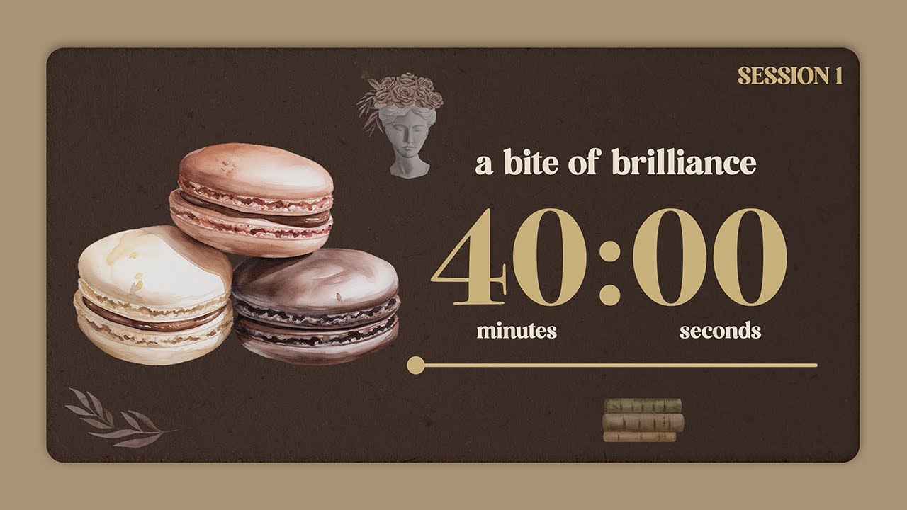 40/10 pomodoro | study like dark academia | 6-hour macarons | jazz music