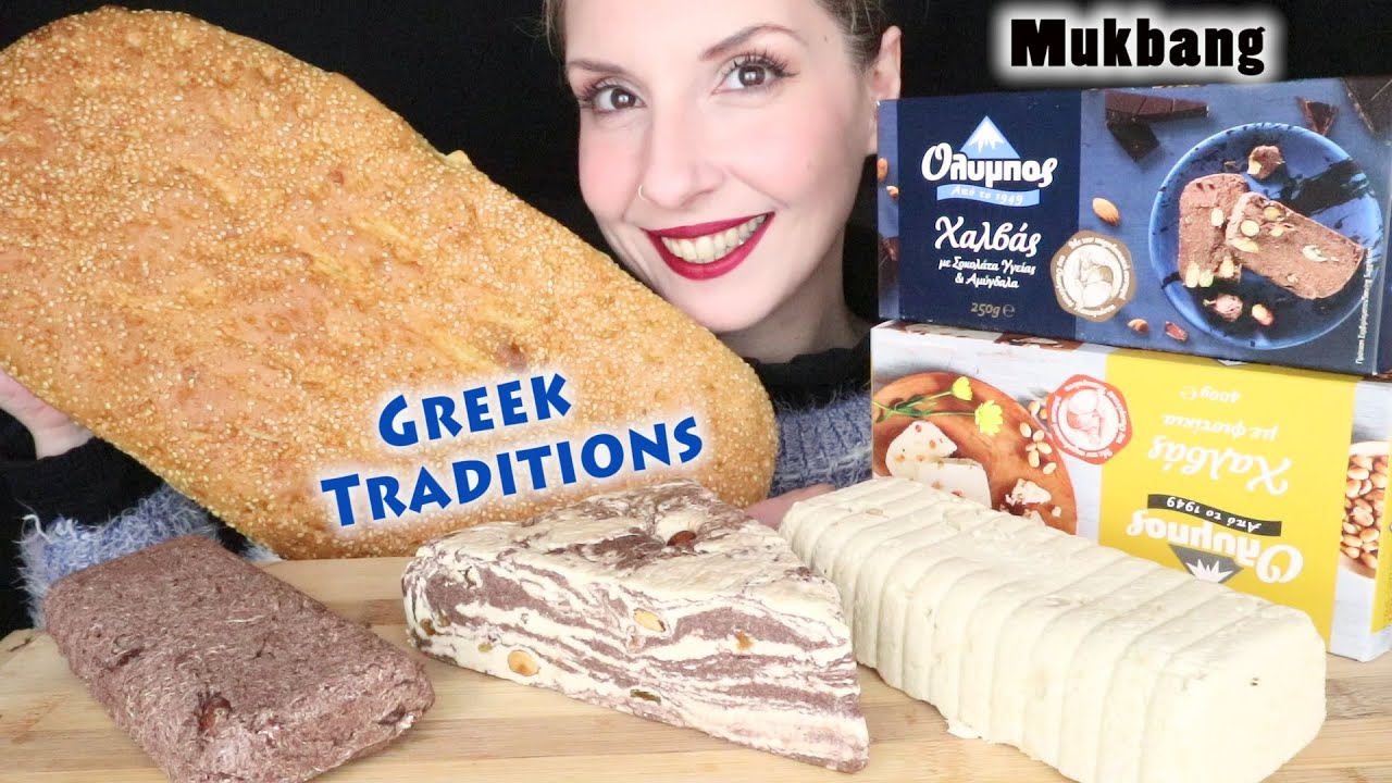 МУКБАНГ: АССОРТИ ИЗ ХАЛВЫ И ЛАГАНЫ 🍞 *Греческие традиции* | SaltedCaramel Life