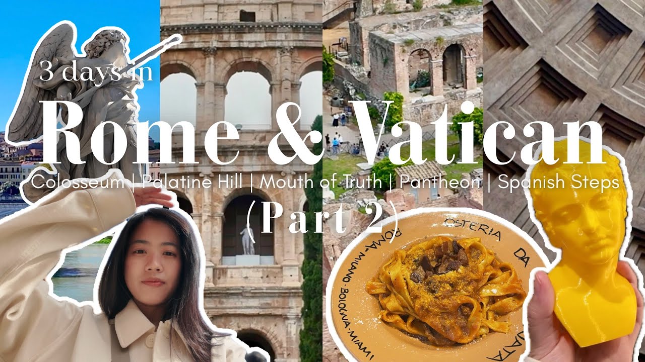 ROME & VATICAN Travel Vlog Pt. 2 🇮🇹🇻🇦 | Colosseum, Palatine Hill, Pantheon, Spanish Steps & More