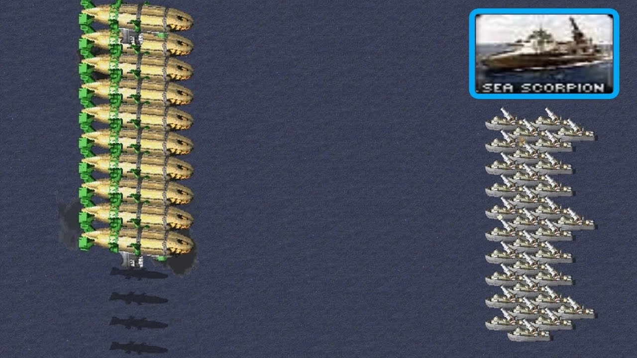 Sea Scorpions vs Kirovs - - Same Cost - Red Alert 2