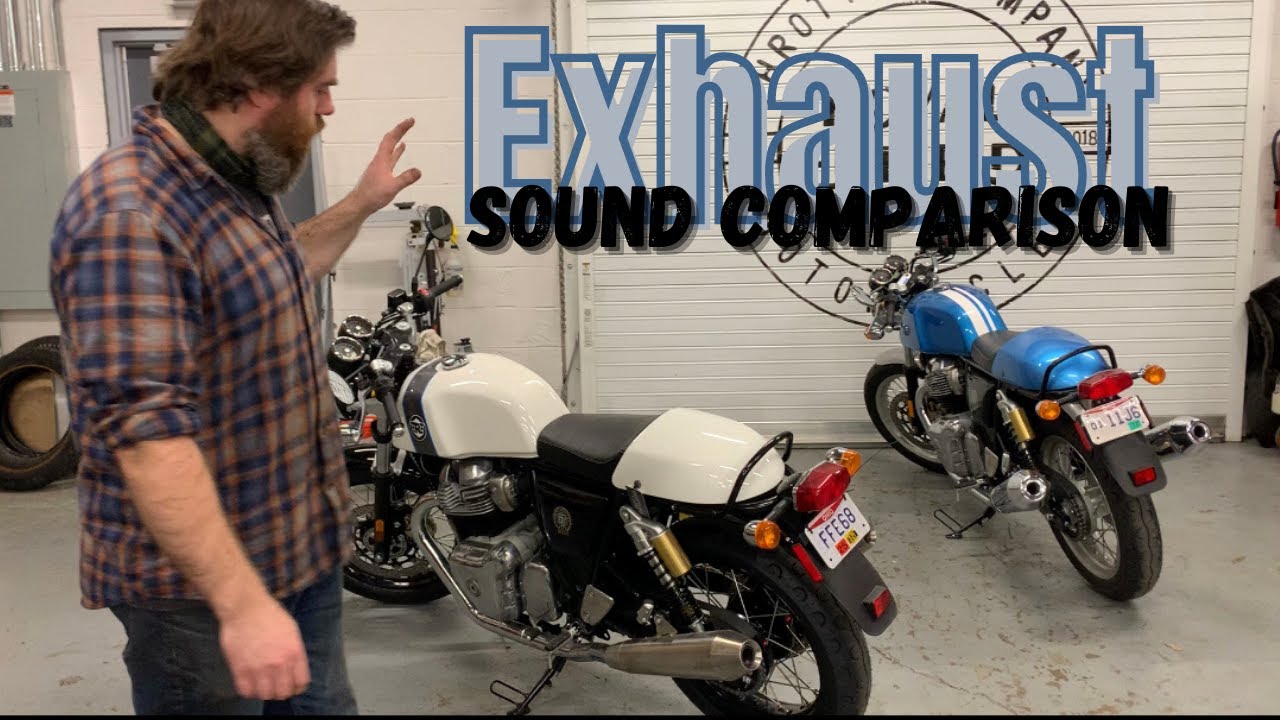 Сравнение выхлопных систем Quick Royal Enfield Twin: стоковая/AEW/S&S