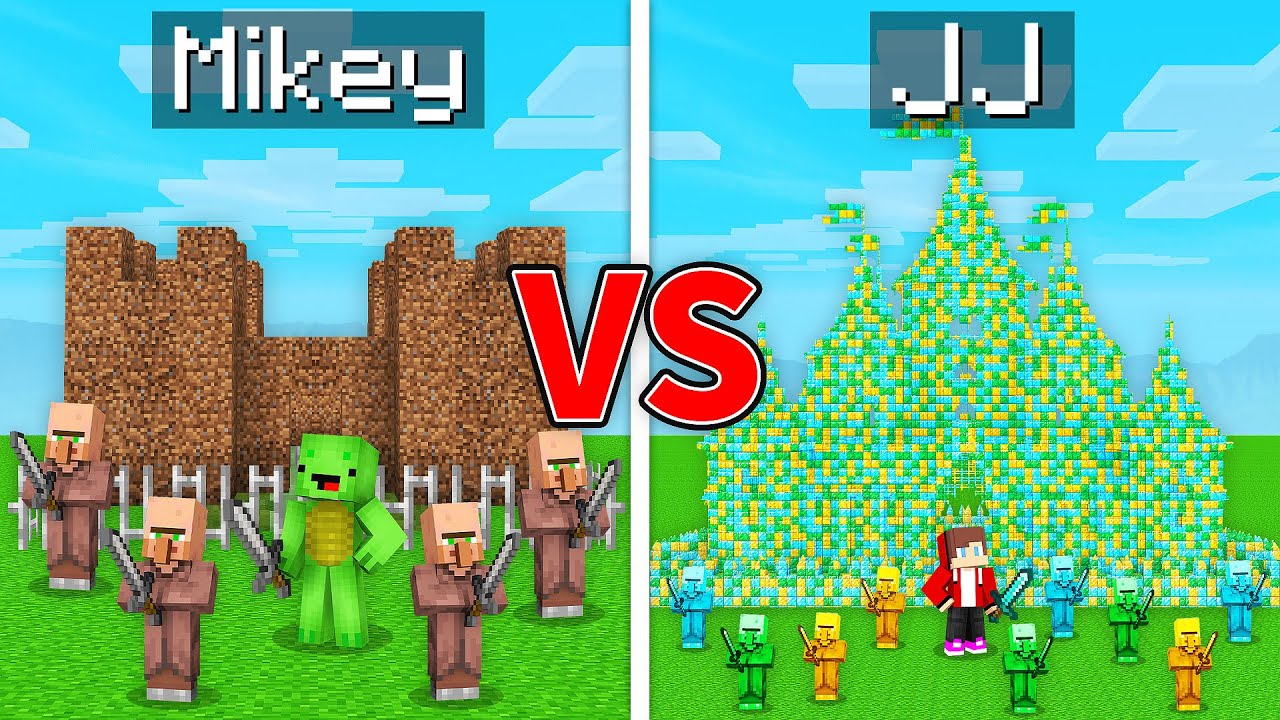 Mikey TINY Kingdom vs JJ GIANT Kingdom Survival Battle in Minecraft (Maizen)