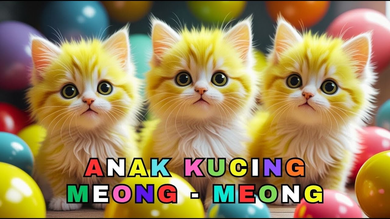 KUCING MANDI BOLA - ANAK KUCING MEONG MEONG - KUCING LUCU