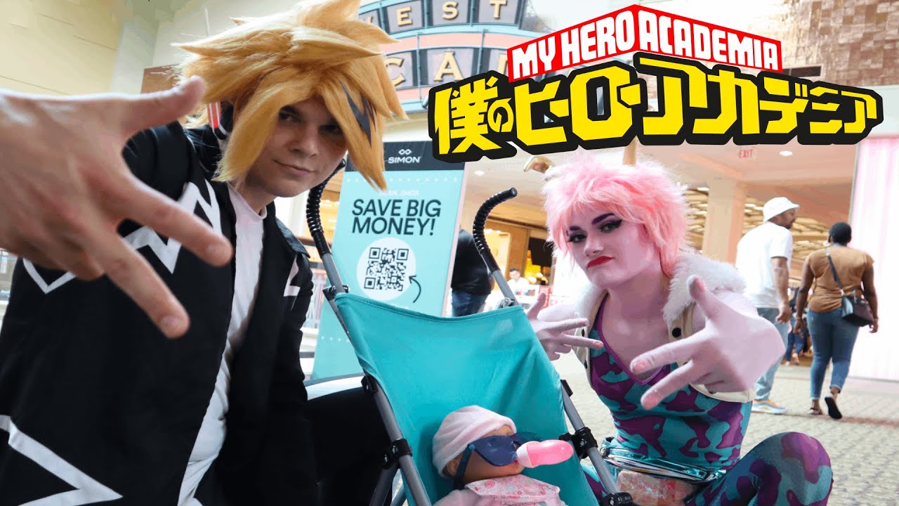 2 IDIOTS 1 BABY w/ Denki and Mina || My Hero Academia Cosplay Skit