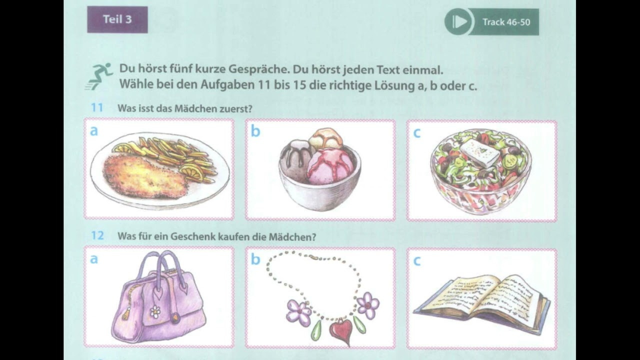 Arena A2 | Test 4, Hören, Teil 3 | Prüfungsvorbereitung Goethe-/ ÖSD-Zertifikat A2