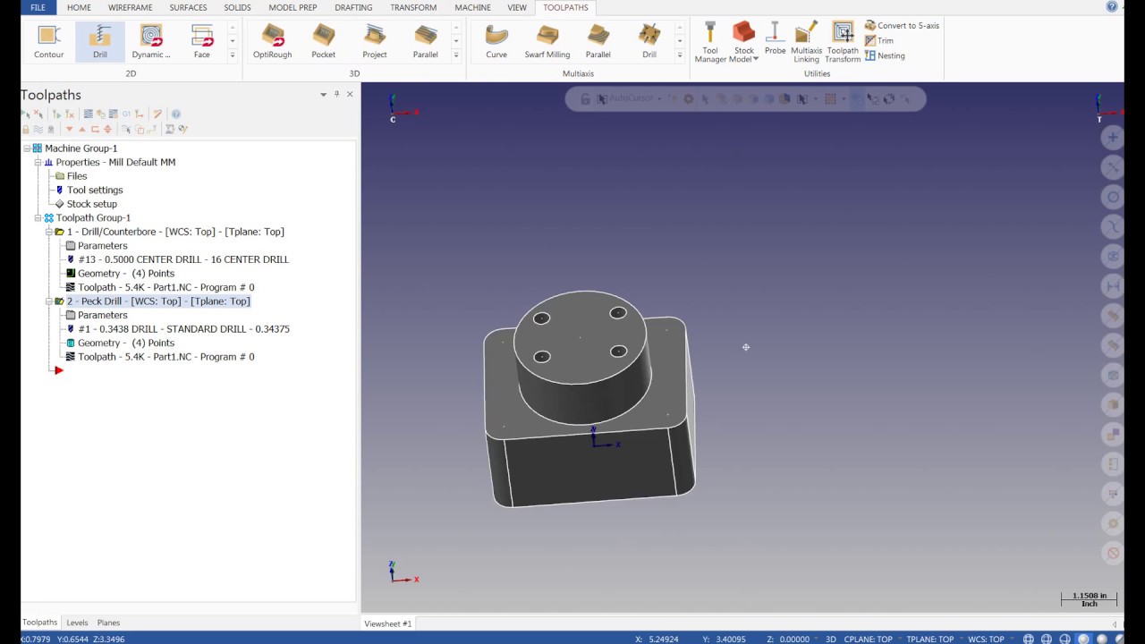 MASTERCAM 2017 TAP 1/8-27 NPT