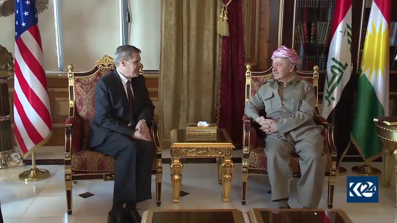 KDP President Masoud Barzani meets with new US Ambassador to Iraq Matthew Tueller