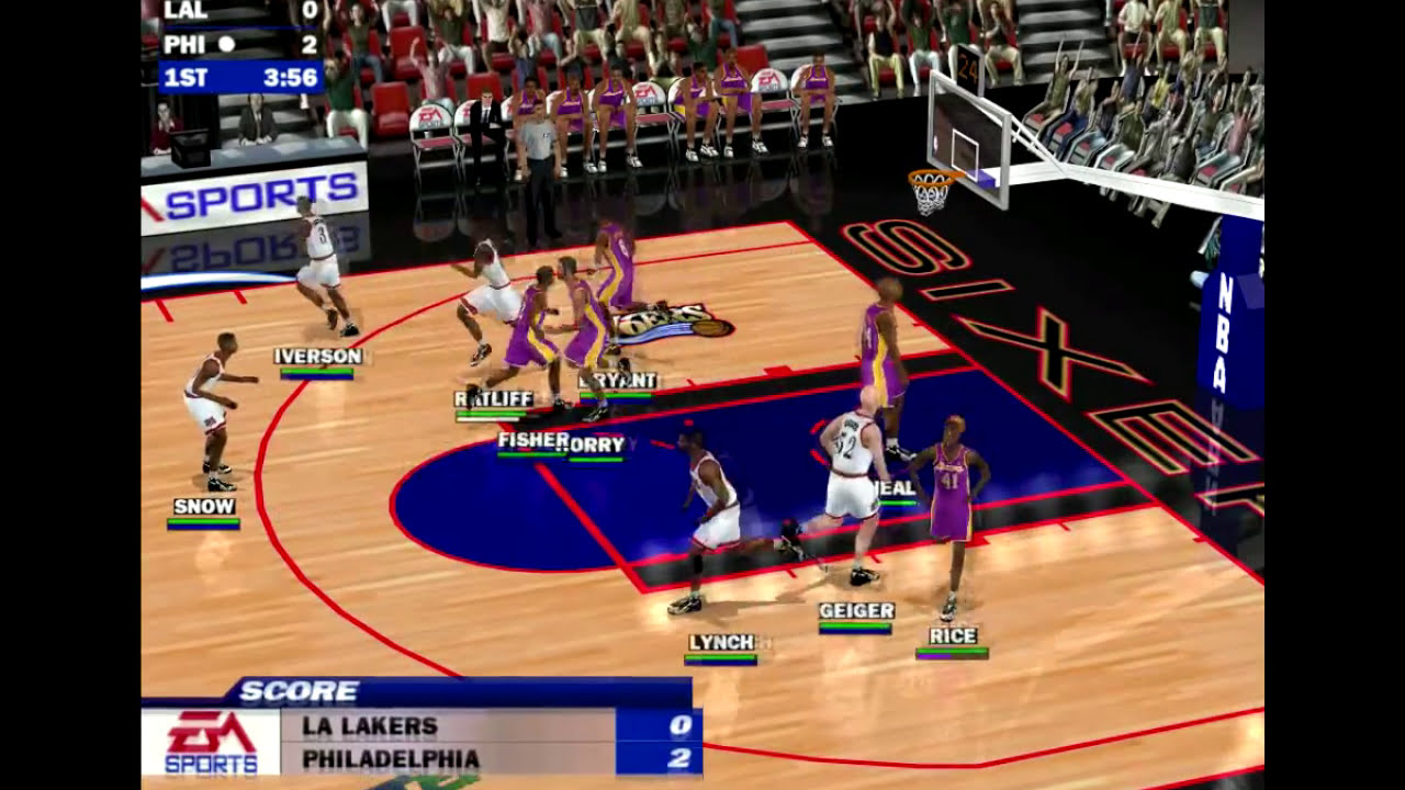 NBA Live 2000 PC gameplay: Philadelphia 76ers vs LA Lakers (HD)