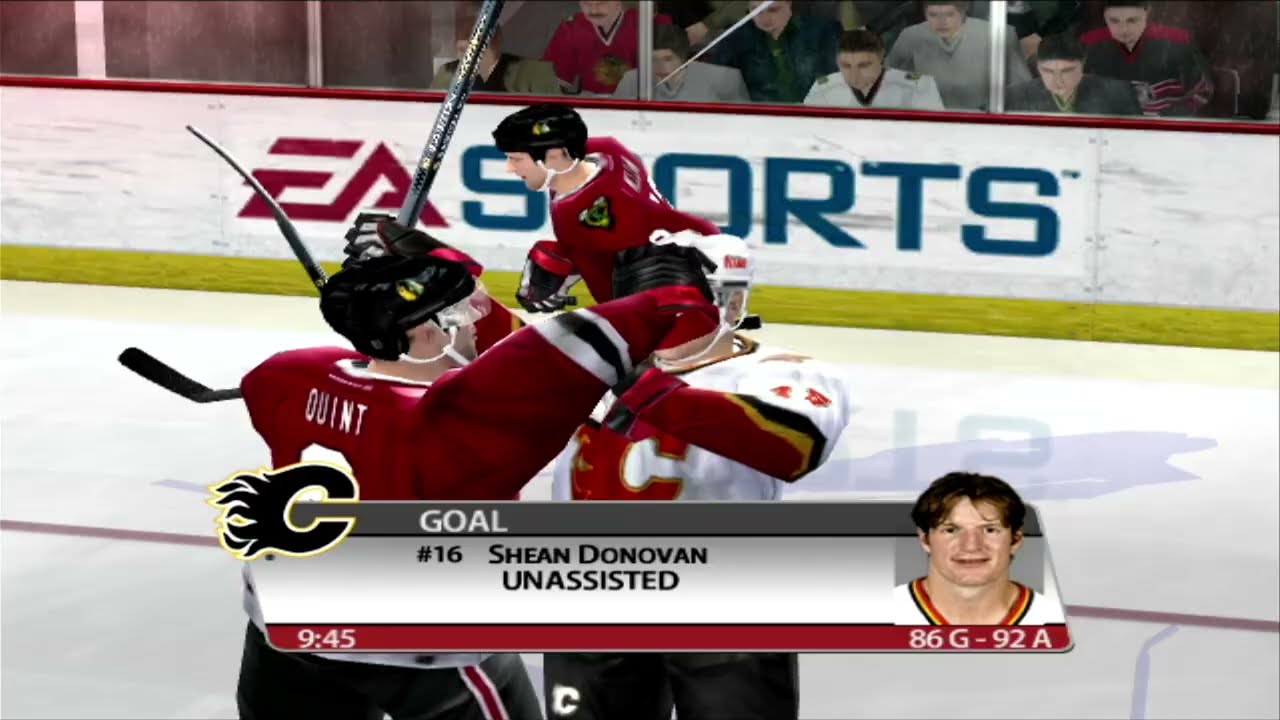 NHL 2005 GAMEPLAY ON RGH XBOX 360 XEFU 5 480P BLACKHAWKS VS FLAMES