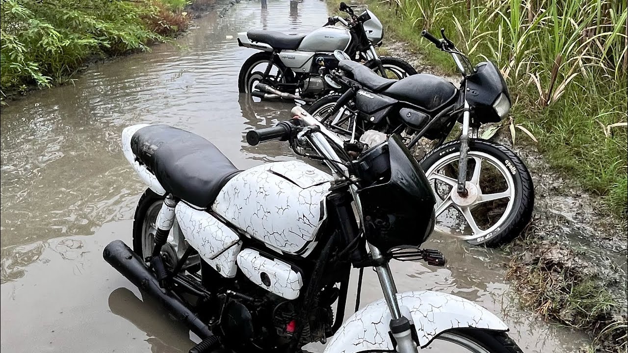 आज तो 3 bike  ख़राब कर ली 😔 पानी 💧 में off-roading 🔥 !! full splender bike modify 