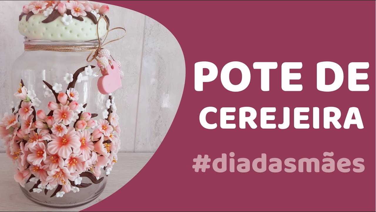 Pote de Flor de Cerejeira | Porcelana Fria | Biscuit | Artes da Célia