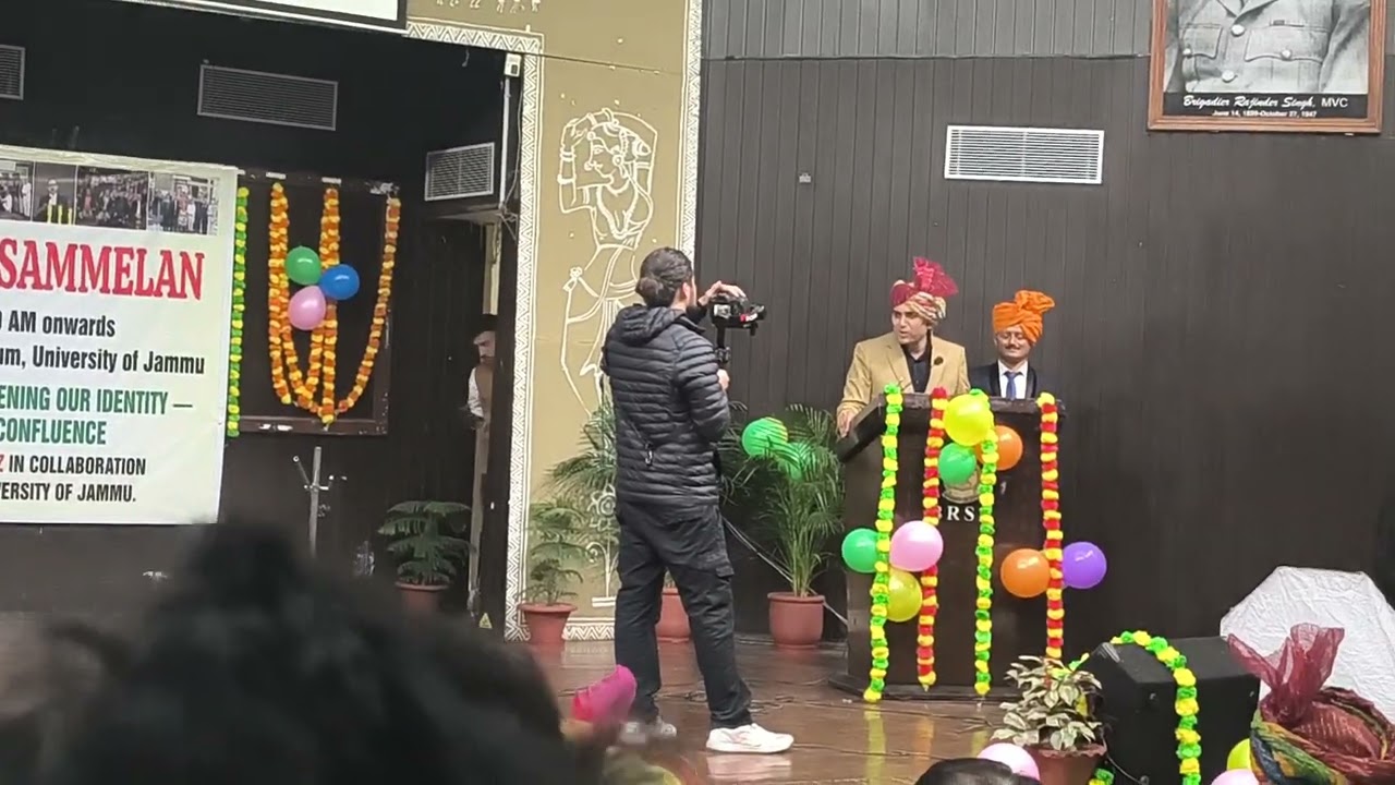 MLA Ramban sh Arjun Singh Raju speek on SARAZI sammelan in Jammu University 