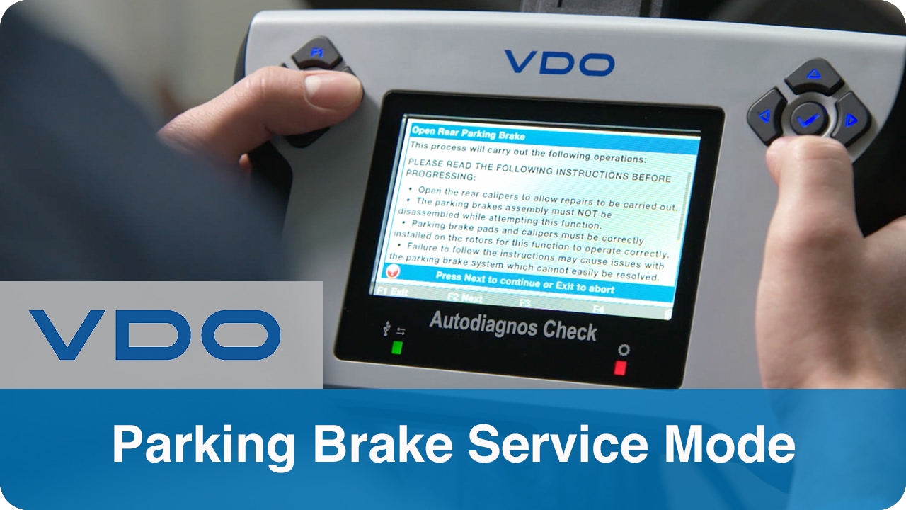 VDO Autodiagnos Check Electronic Parking Brake Service Mode