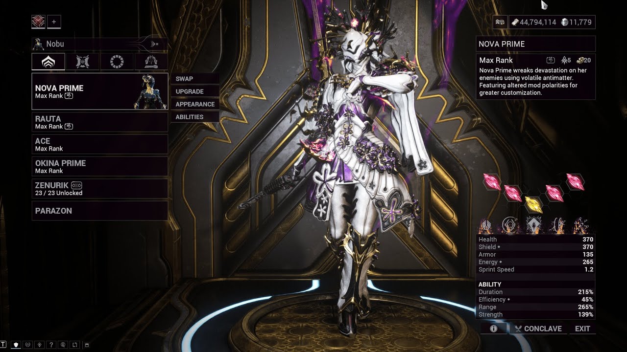Warframe Maximum Investment - Nova Prime | The Old Peace