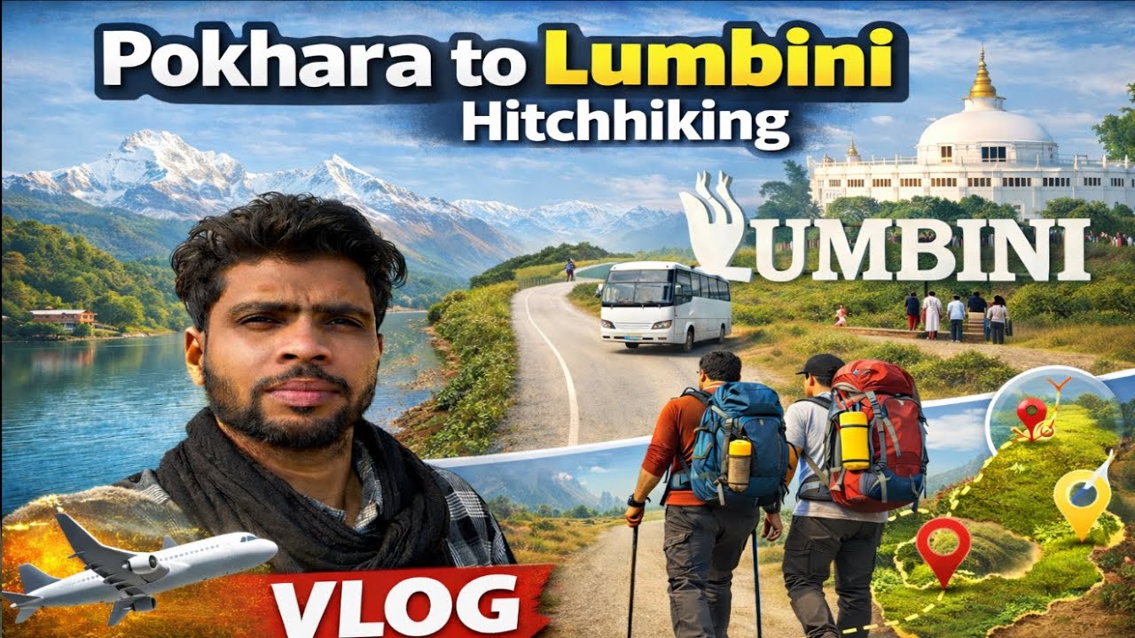 Pokhara to Lumbini Hitchhiking 😲 | Free Travel Vlog Nepal 🇳🇵| #hitchhiking |#travel | 😱