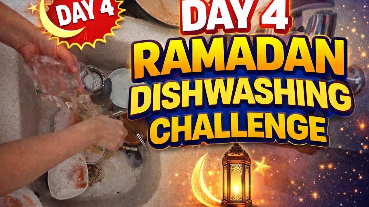 Day 4 Ramadan Dishwashing Challenge | Relaxing Kitchen Cleaning ASMR