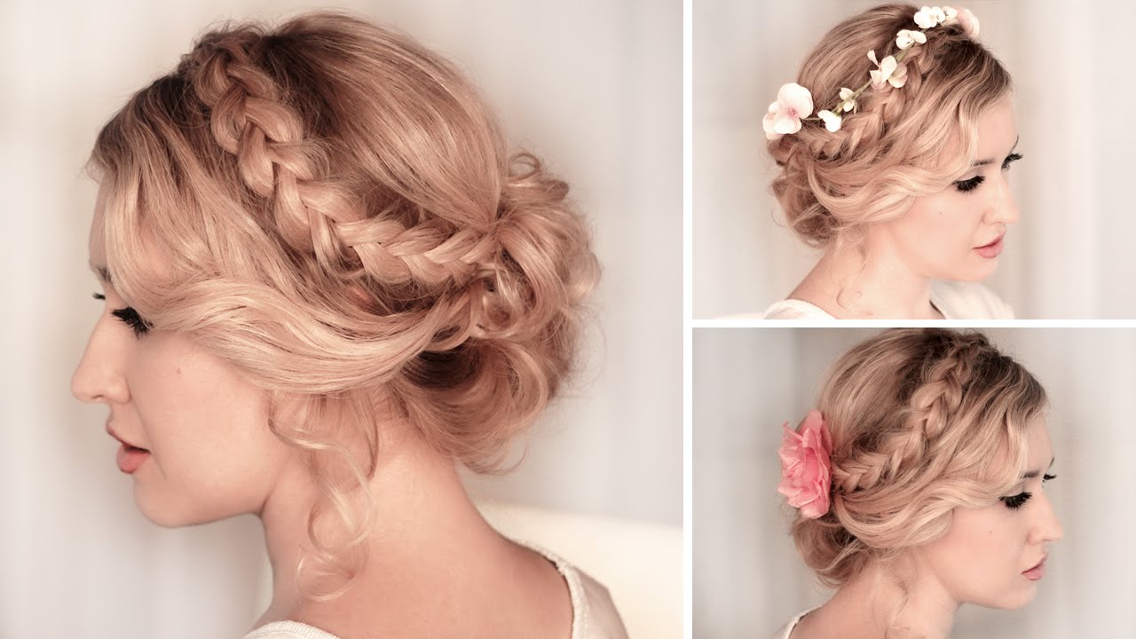 Braided updo hairstyle for BACK TO SCHOOL, everyday, party, medium/long hair tutorial