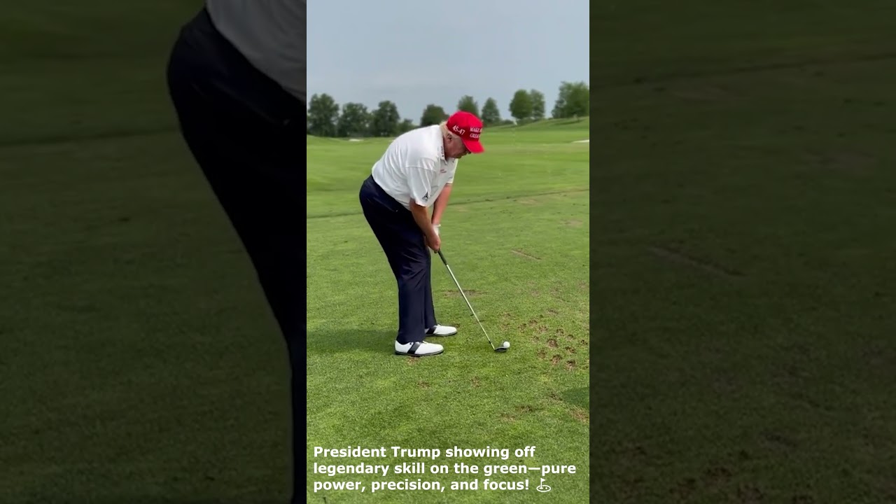 President Trump showing off legendary skill on the green &mdash; pure power, precision, and focus! ❤️