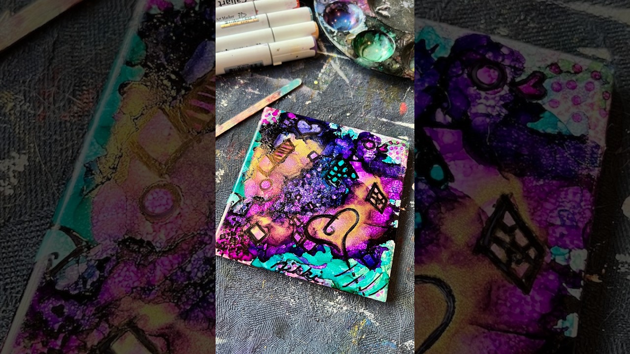 You Asked, So I Made It: Full Coaster Tile Art Process Demo#artdemo  #handmadeart #nomad #rvlife