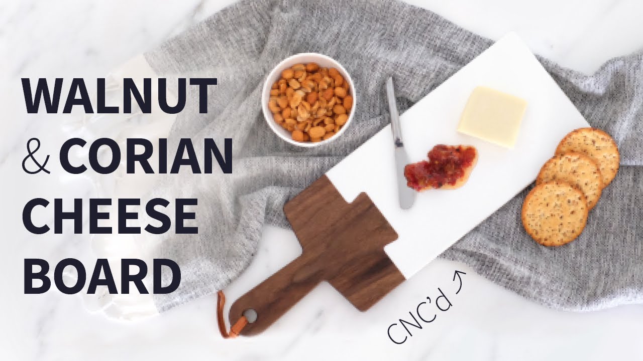Walnut & corian cheese board CNC | How to make