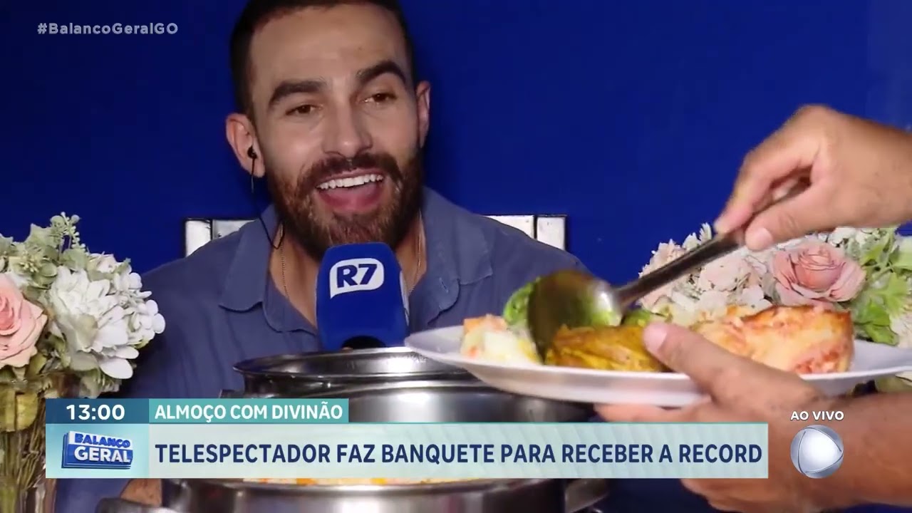 Almoço com Divinão: telespectador faz banquete para receber a Record