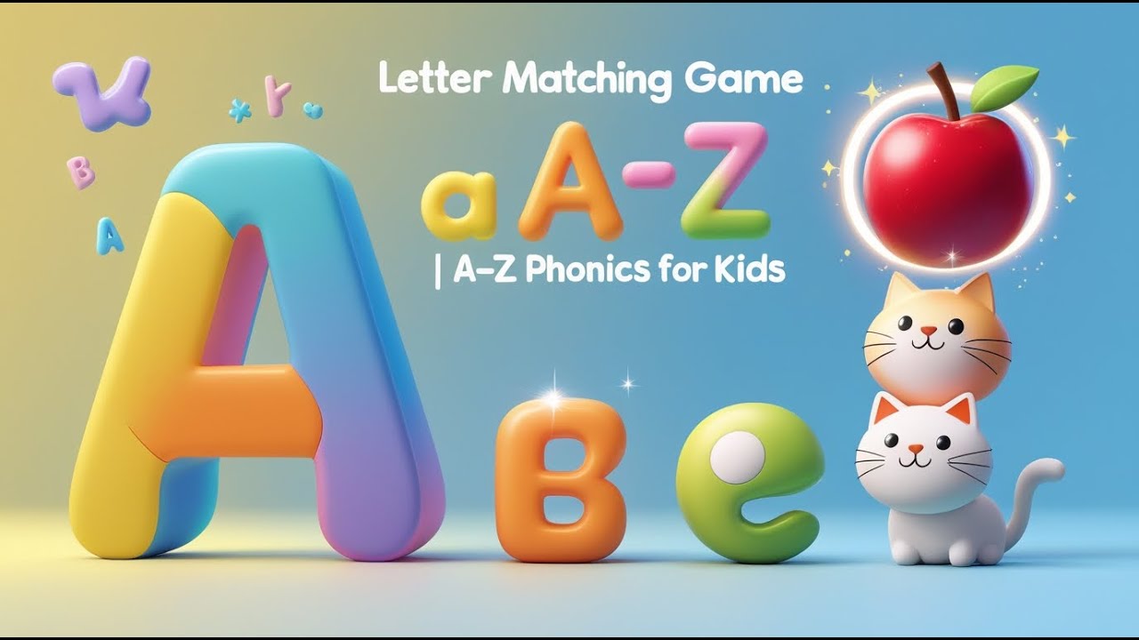 A for Apple 🍎 | Letter Matching Game for Kids | Learn ABC with Fun Animation