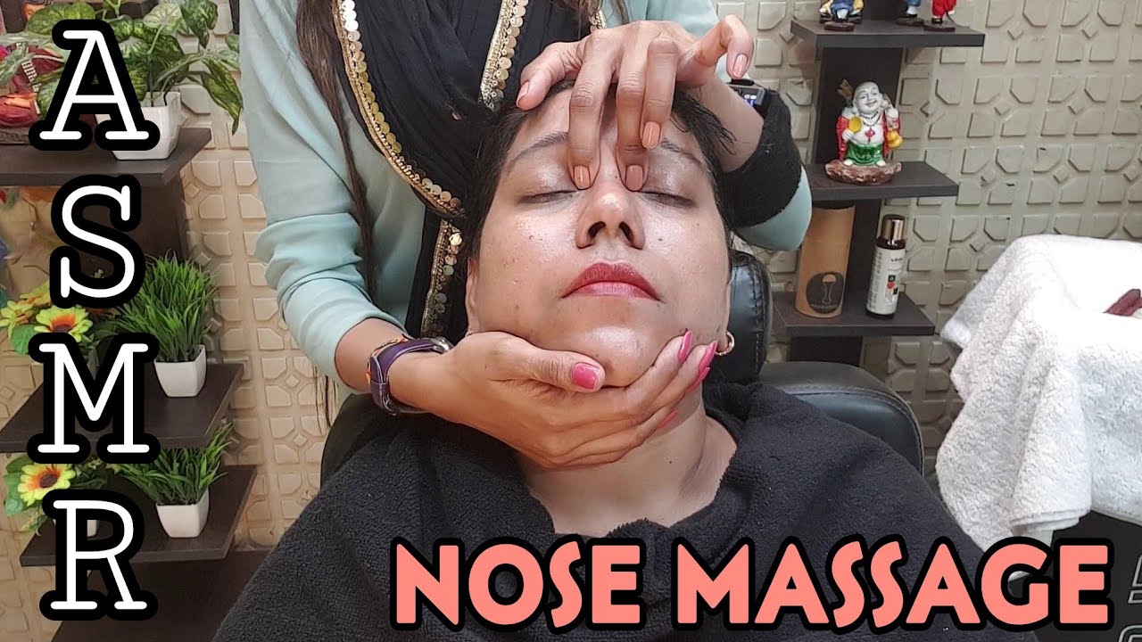 ASMR Nose massage And relaxing Eye massage 💆‍♀️ BY FEMALE INDIAN BARBER RADHA..