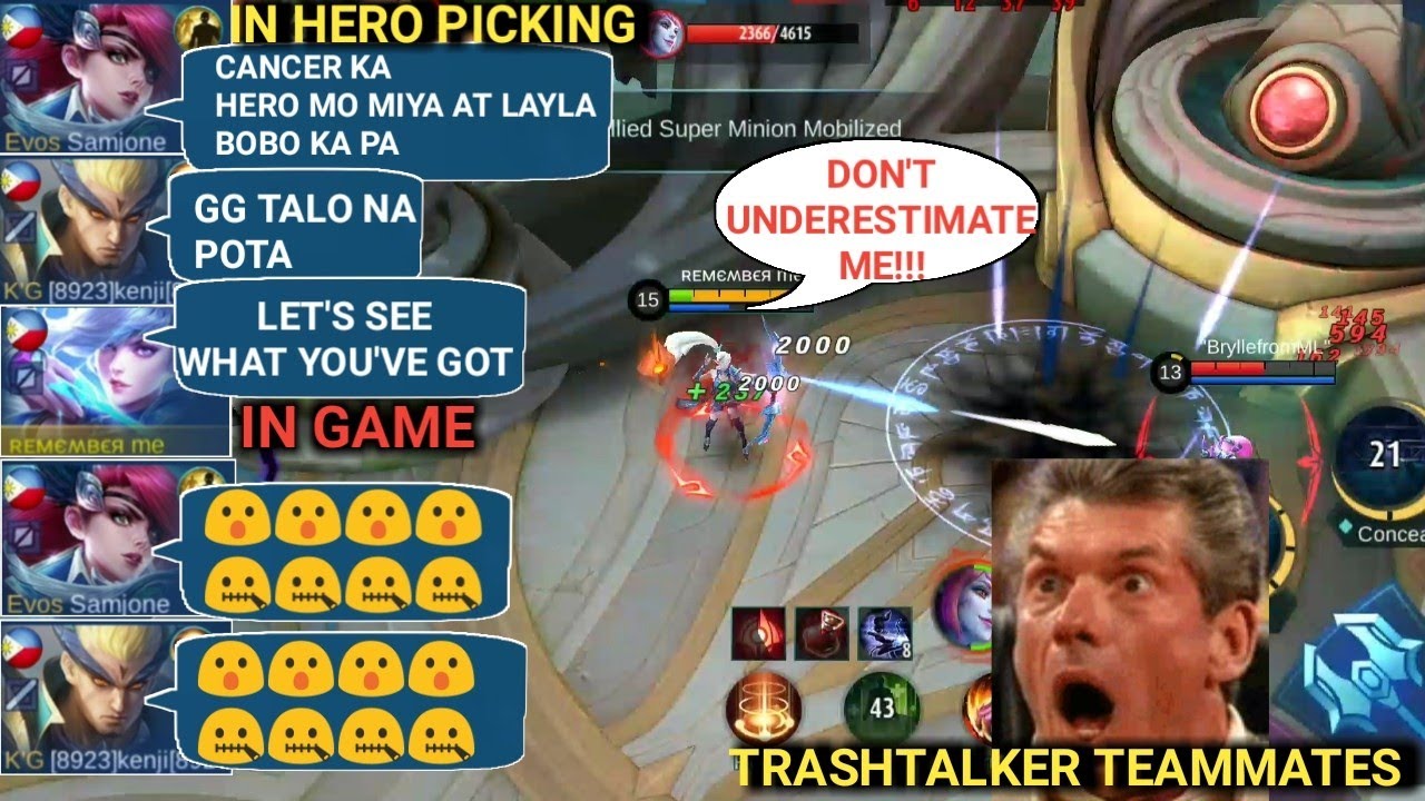 UNSTOPPABLE MIYA STOP TRASHTALKER IN RANK | FEEL PRO TEAMMATES | MOBILE LEGENDS