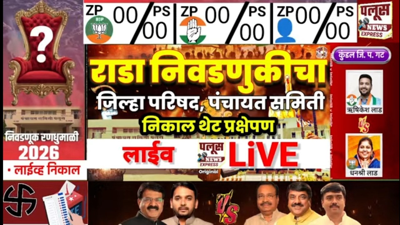 LIVE | PALUS | ELECTION RESULT | जिल्हा परिषद व पलूस पंचायत समिती निवडणूक निकाल लाईव्ह अपडेट