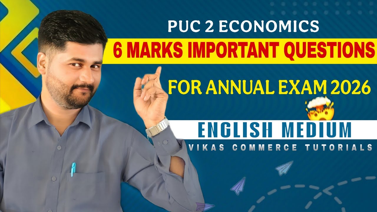 SIX MARKS Important Questions 🎯 Puc 2 ECONOMICS ⚡️ English Medium 💯 
