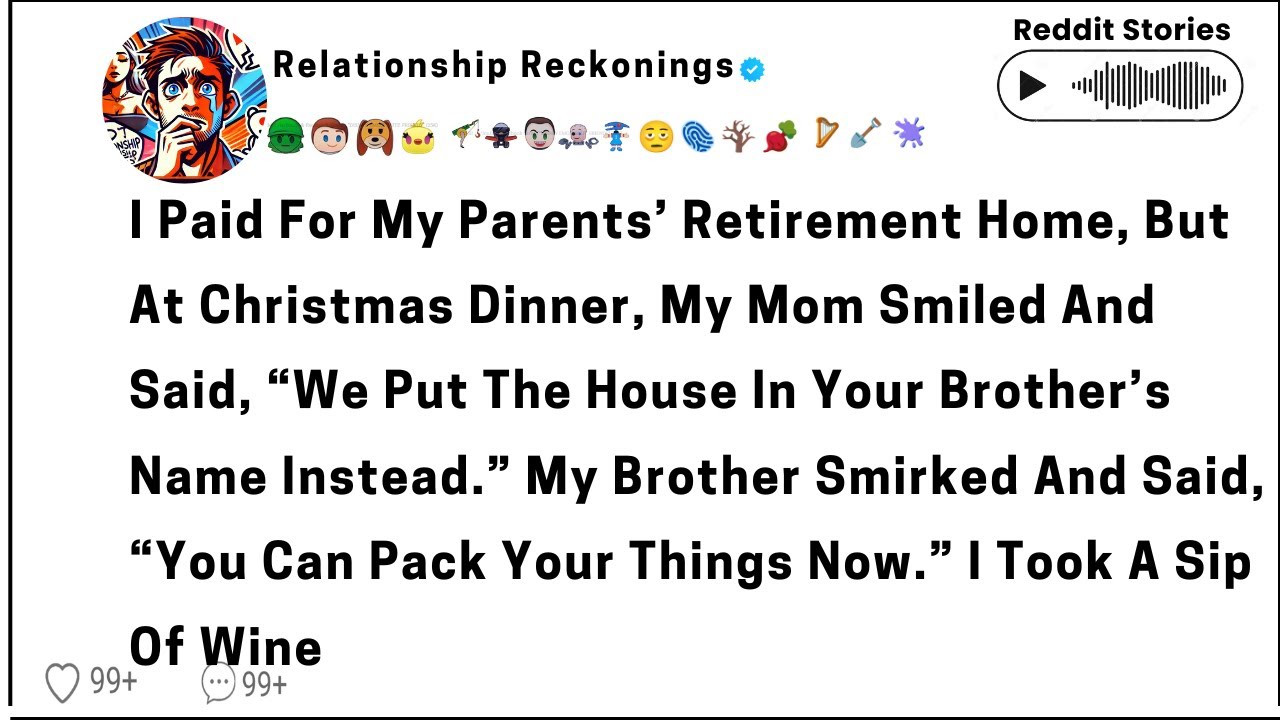 I paid for my parents' retirement home, but at Christmas dinner, my mom smiled and said,