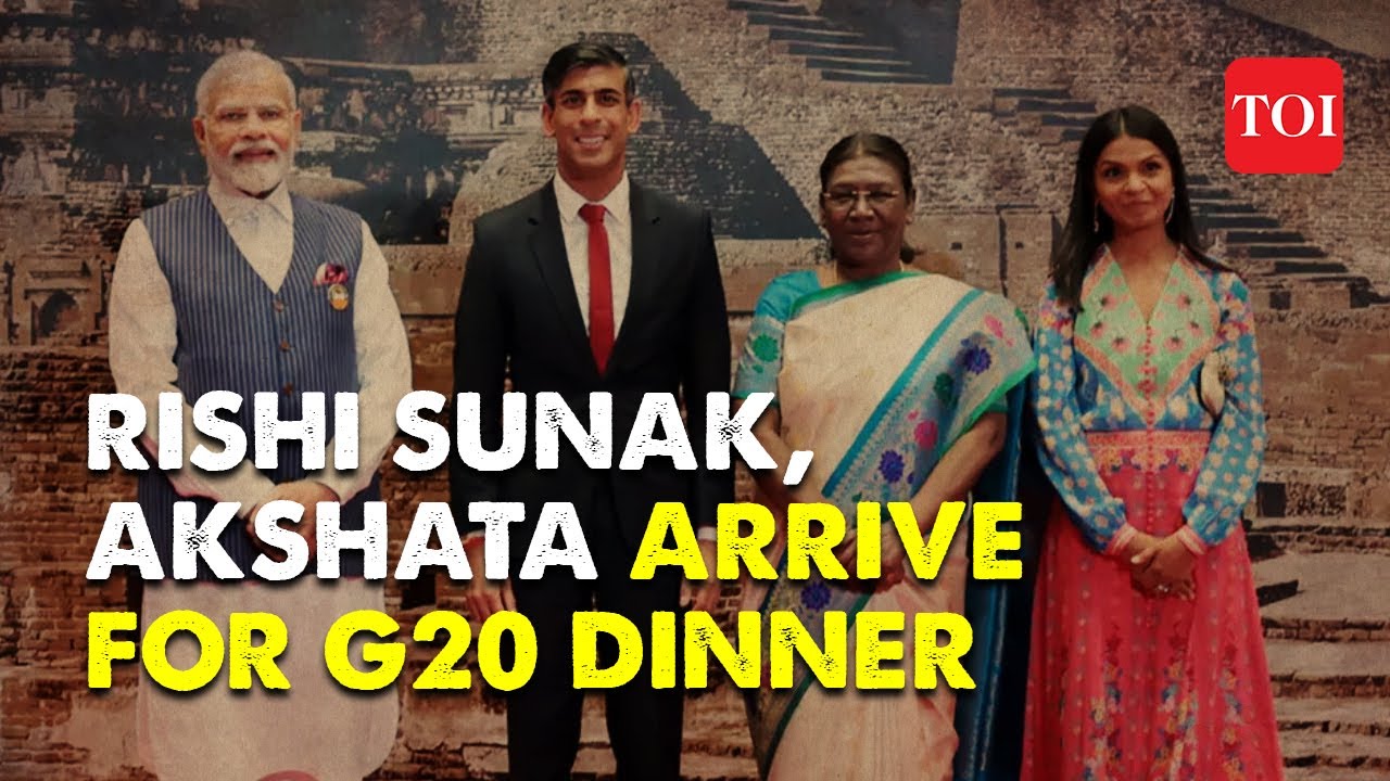 Watch: British PM Rishi Sunak and his wife Akshata Murty arrive for G-20 Dinner at Bharat Mandapam