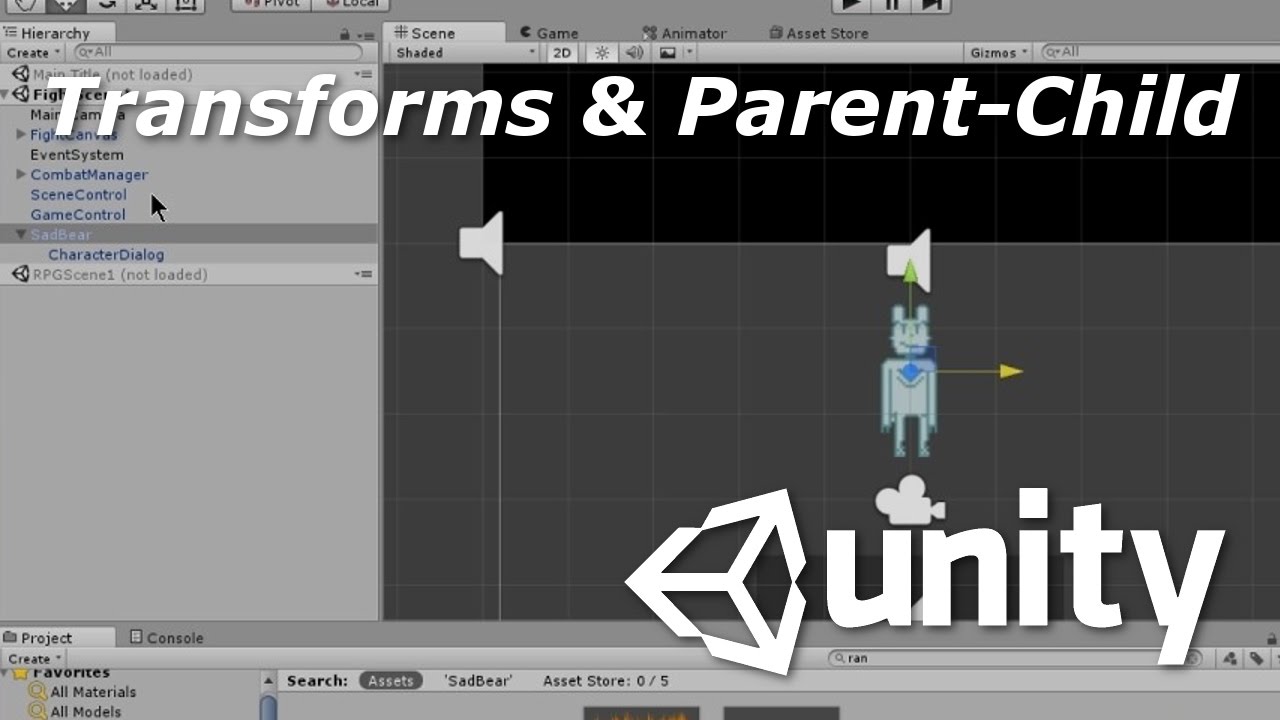 Transform Basics & Parent Child Game Object Positioning | Unity 5.4 Game Development Tutorial