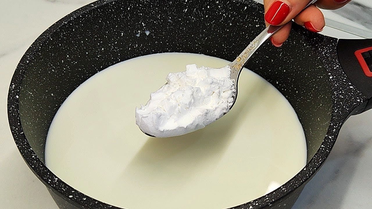 Кукурузный крахмал добавлен в молоко! Я больше не покупаю в магазинах. Всего 3 ингредиента.