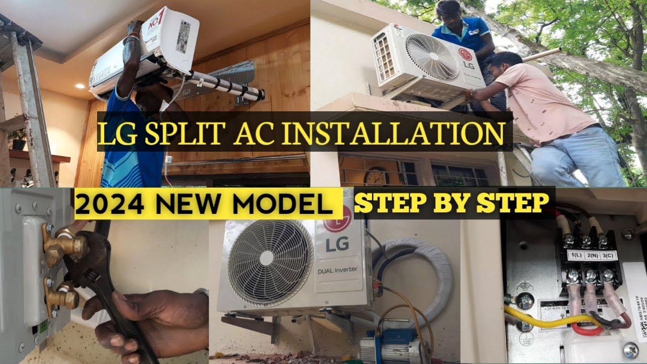 LG SPLIT AC INSTALLATION PROCESS STEP BY STEP | 2024 NEW MODEL DUAL INVERTER AC 6 IN 1 AI TECHNOLOGY