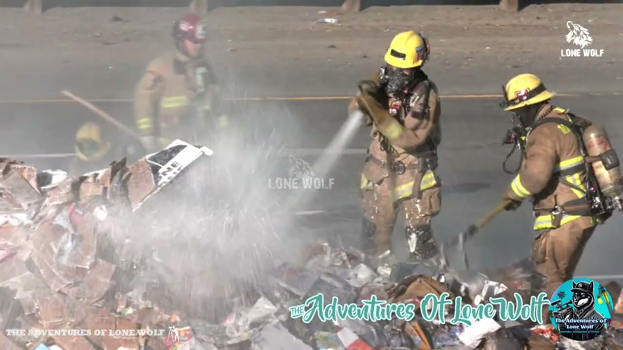 RIVERSIDE | Trash Truck Fire On The Freeway