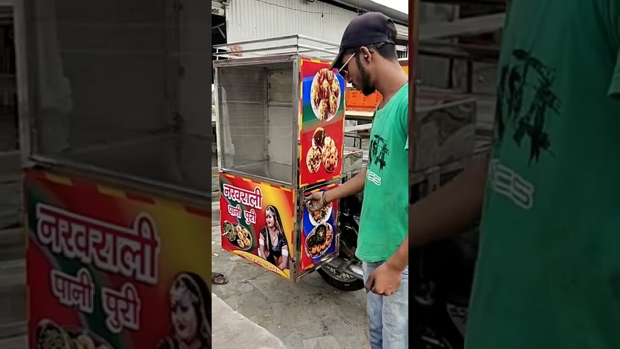 पानीपुरी का काउंटर बाइक पर महादेव स्टील फर्नीचर गंगापुर भीलवाड़ा राजस्थान /9785103458. / 8769474239