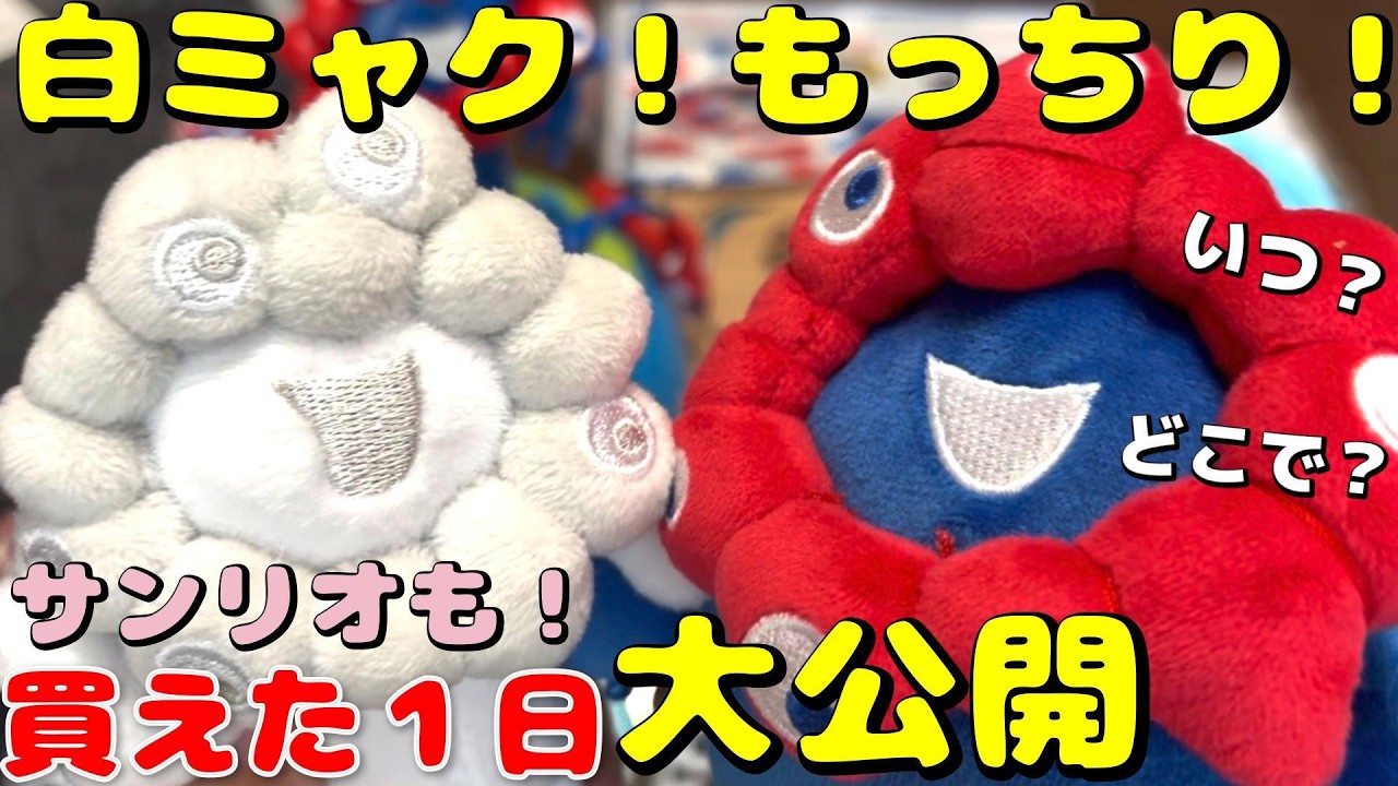 【ミャクミャク】白ミャクミャクのぬいぐるみキーホルダーともっちりミャクに出会った１日大公開！！