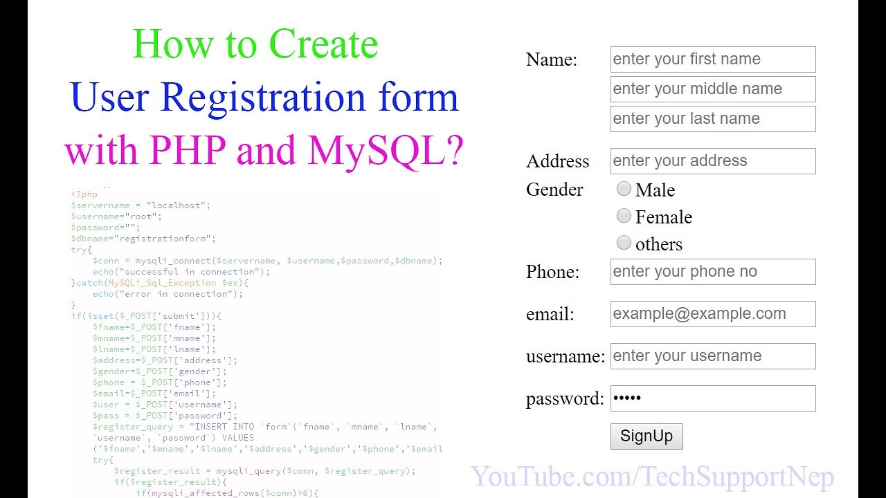 How to Create User Registration form with PHP and MySQL? [With Source Code]
