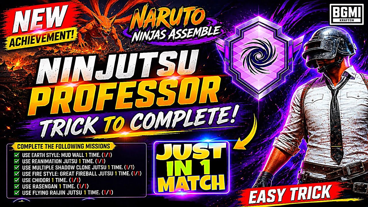 Trick to Complete (Ninjutsu Professor) Achievement BGMI | How To Complete NARUTO Achievement in BGMI