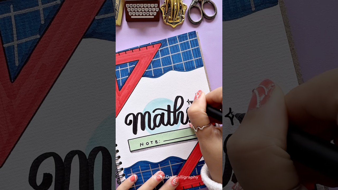 Assignment Front Page Design: Maths ✨ #shorts #nhuandaocalligraphy #frontpage