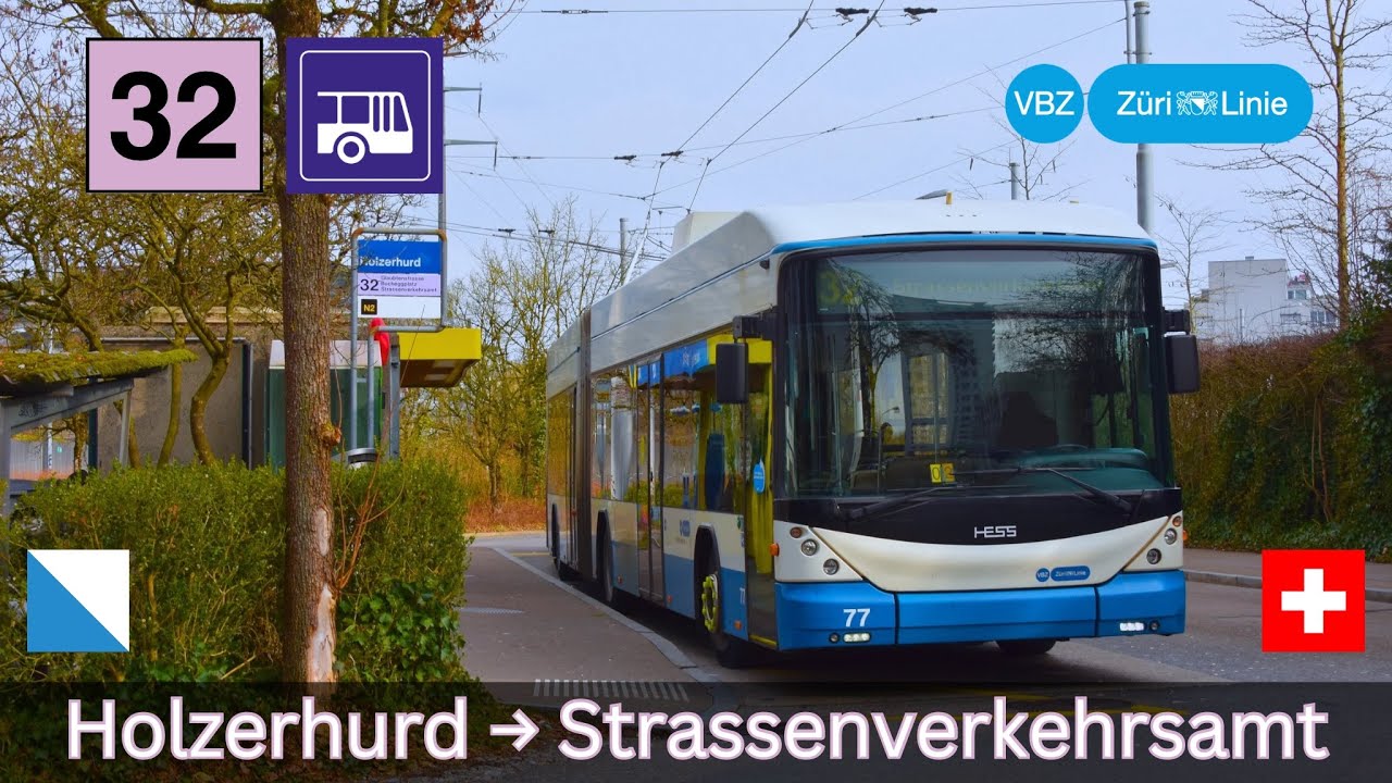 Durch die LANGSTRASSE!🇨🇭Zürich VBZ Buslinie 32 | Holzerhurd → Strassenverkehrsamt [4K]