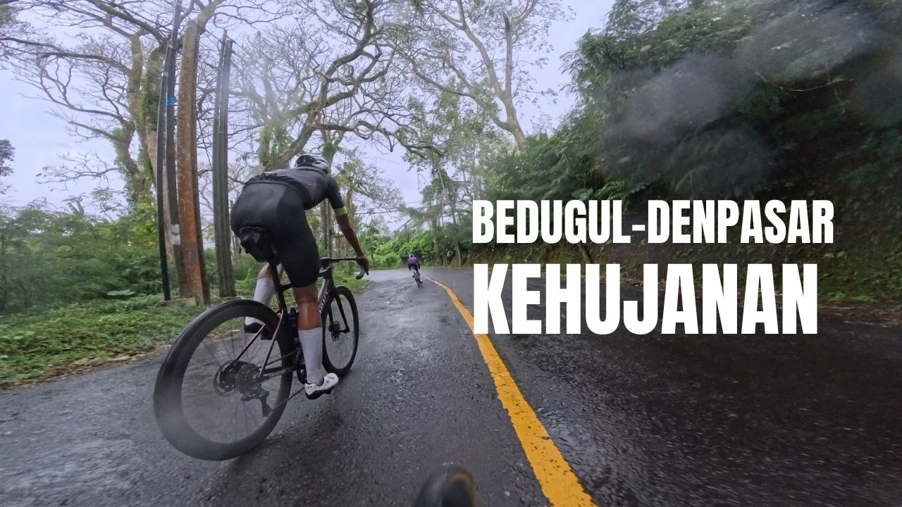 Bersepeda dari Bedugul-Denpasar kehujanan dan diakhiri dengan sprint