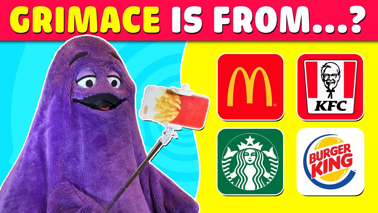 Угадай бренд по талисману | Grimace Shake, McDonald's, Barbie, Super Mario Bros