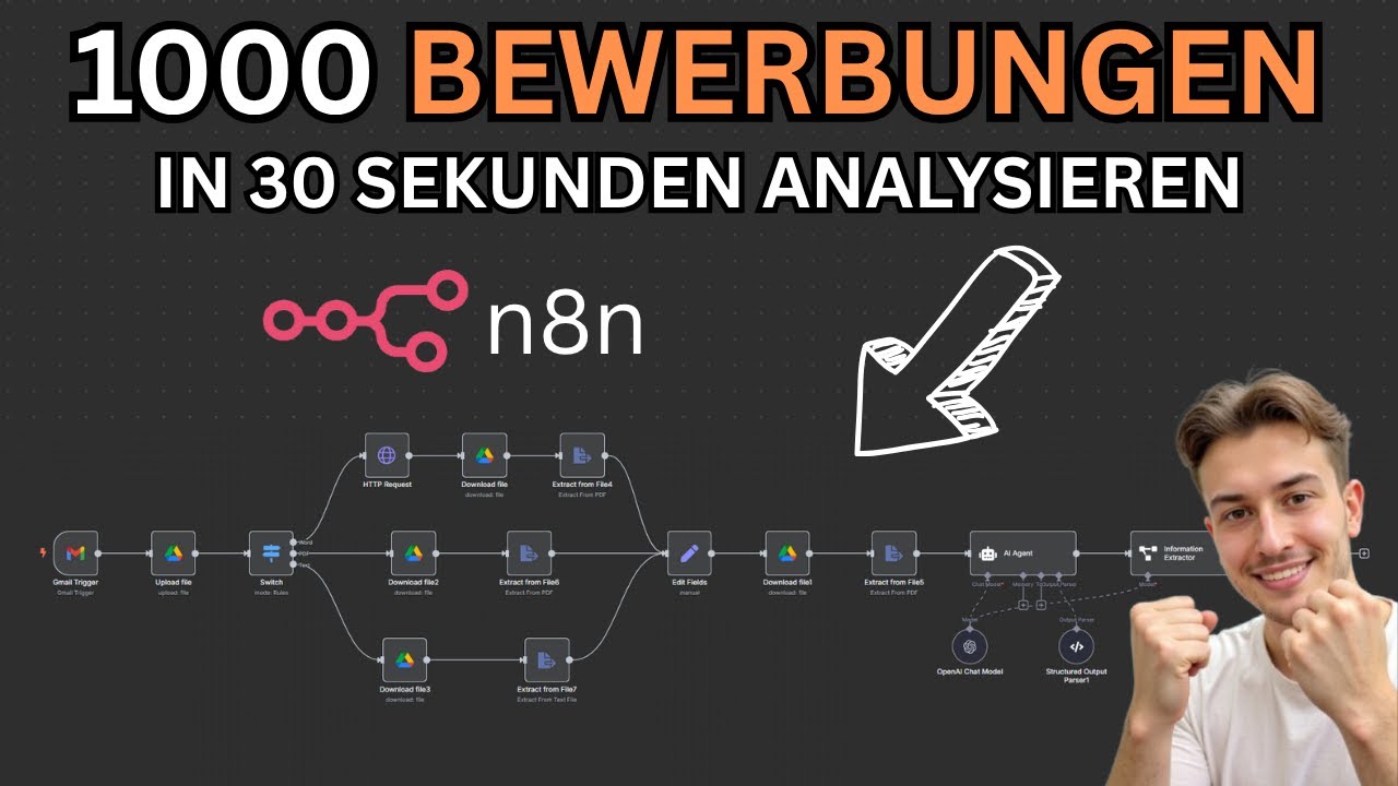 Dieser KI-Agent analysiert 1000 Bewerbungen innerhalb weniger Sekunden! (N8N)