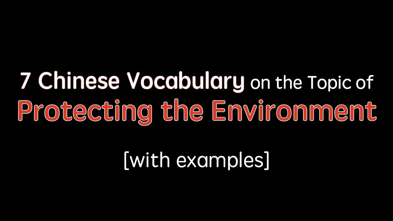 7 Chinese Words on the Topic of Protecting the Environment [Mandarin IB ab initio/AP]